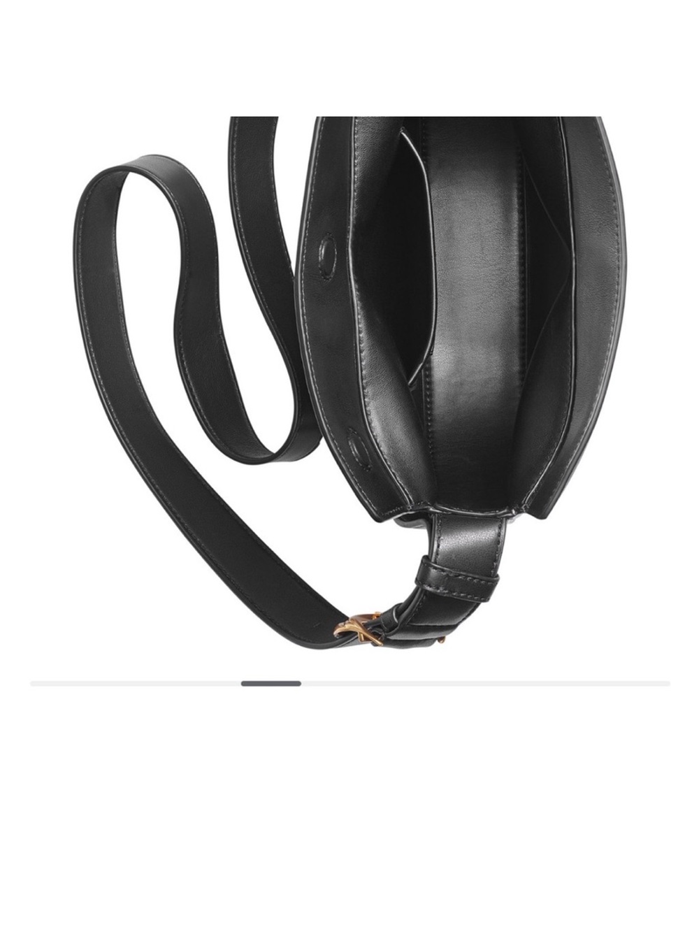 Donna Karan newyork Black Leather Crescent Shoulder /crossbody bag with dust bag - Picture 4 of 14